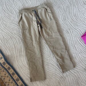 Figs Khaki Scrub Bottoms Large
